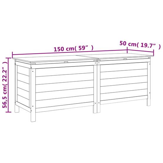 Coffre de rangement - Boîte de rangement extérieure - Coffre de jardin 150x50x56,5 cm bois massif sapin - Image 8