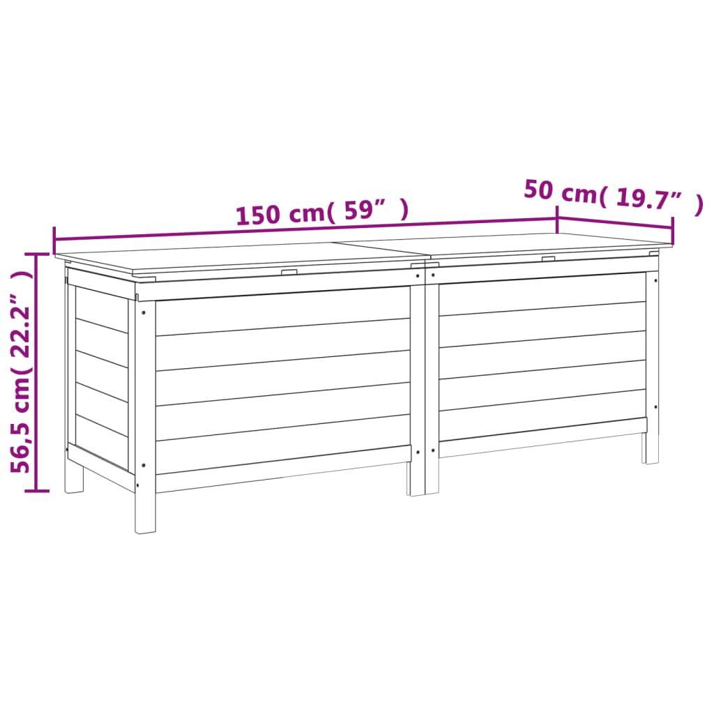 Coffre de rangement - Boîte de rangement extérieure - Coffre de jardin 150x50x56,5 cm bois massif sapin - Image 8