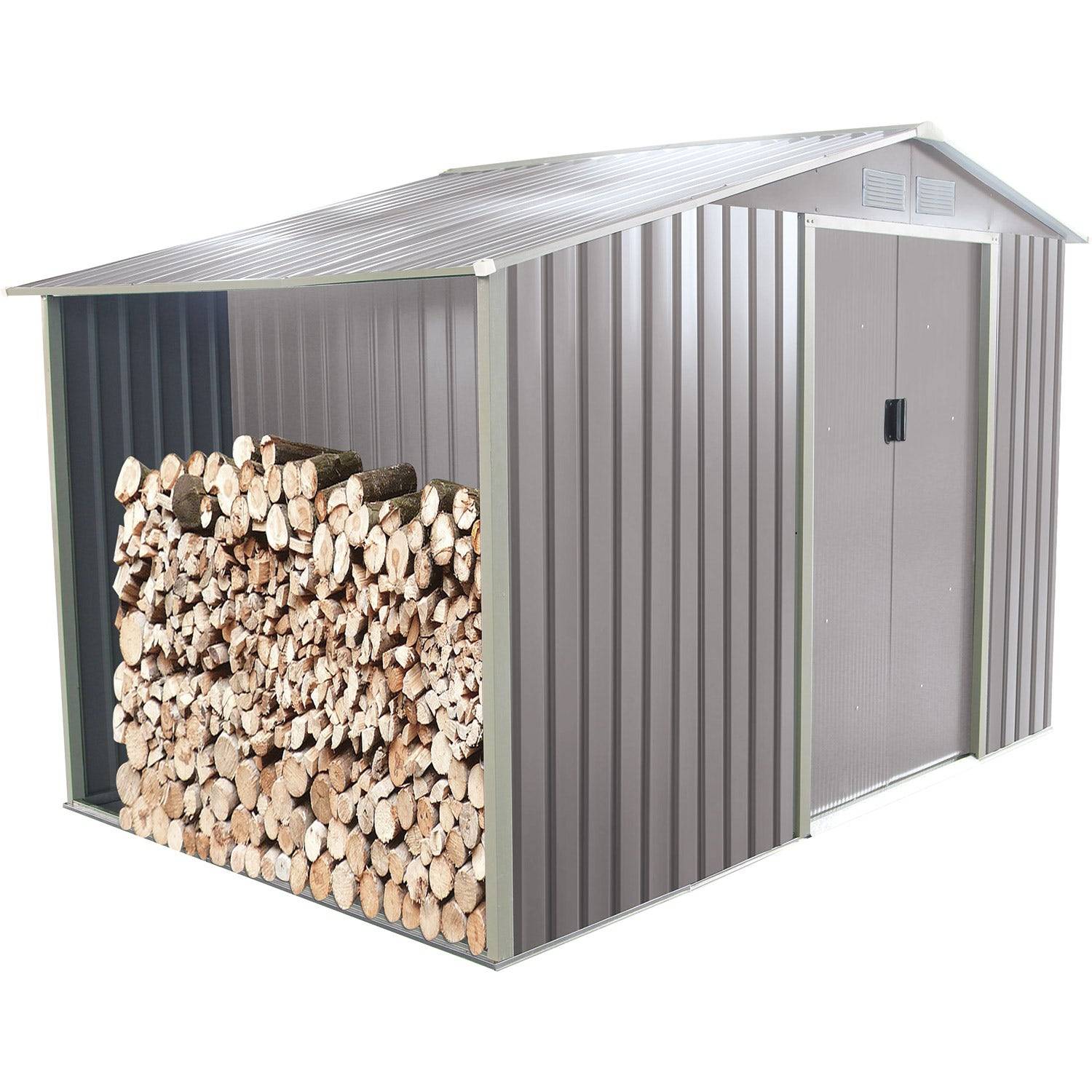 Abri de jardin métal avec bûcher 6 m² Trigano + kit d'ancrage - Image 2