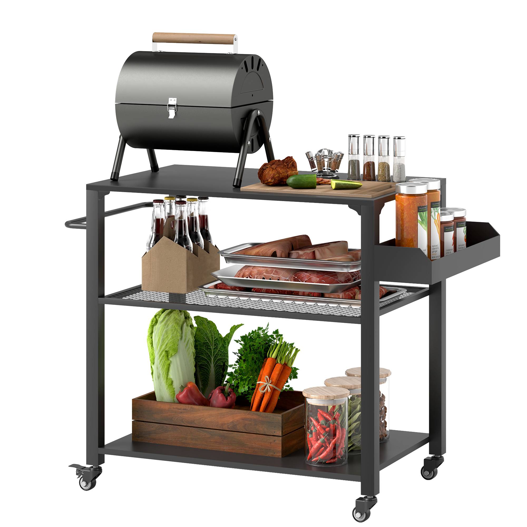 ComfortXL - Chariot barbecue acier noir 105 x 50 x 79 cm pour terrasse et cuisine extérieure - ComfortXL Outdoor Living - Image 1
