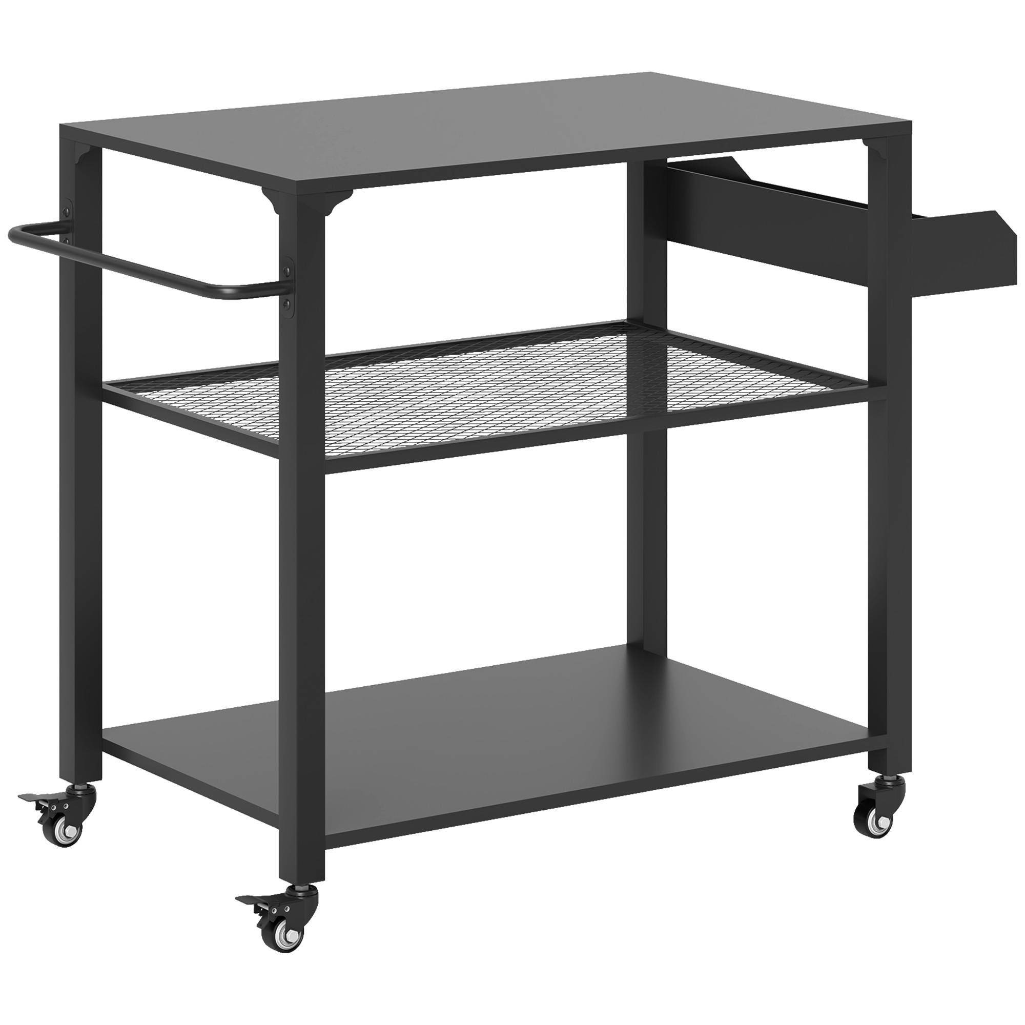 ComfortXL - Chariot barbecue acier noir 105 x 50 x 79 cm pour terrasse et cuisine extérieure - ComfortXL Outdoor Living - Image 2