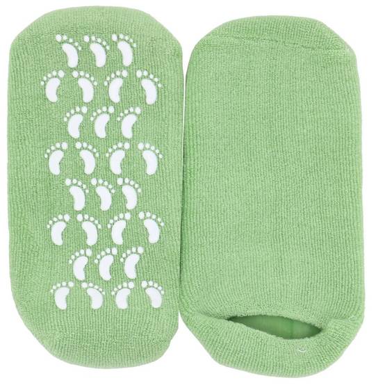 Chaussettes Hydratantes Réutilisables Vertes - Gel enrichi aux Huiles - Pieds Secs et Craquelés - Douceur et Souplesse - Sun&Sia