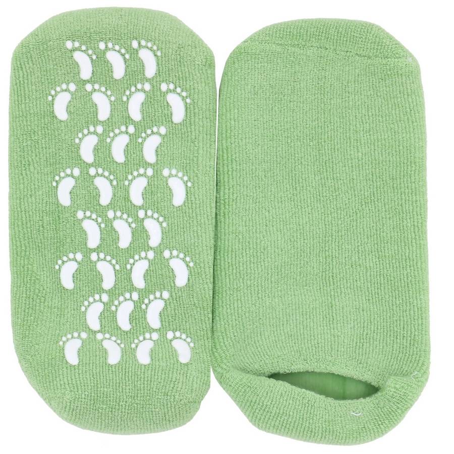Chaussettes Hydratantes Réutilisables Vertes - Gel enrichi aux Huiles - Pieds Secs et Craquelés - Douceur et Souplesse - Sun&Sia