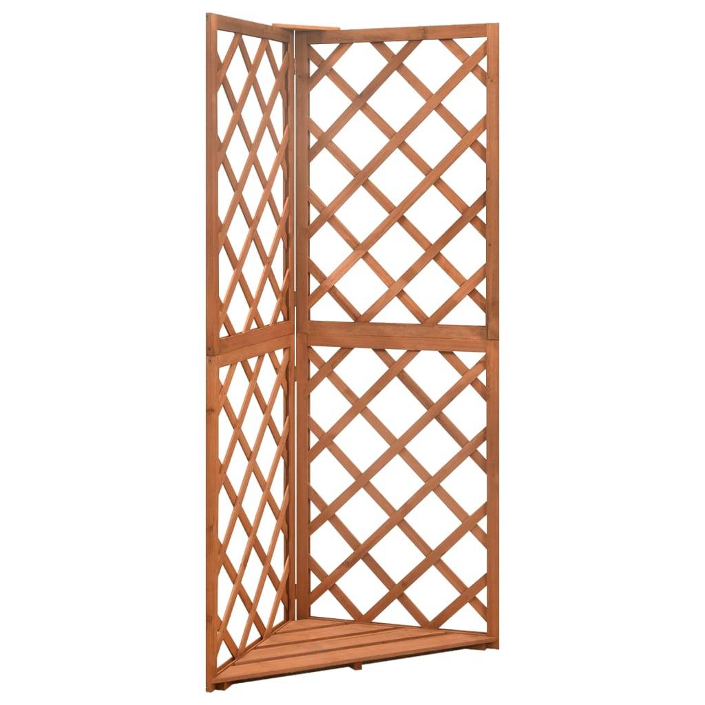 ComfortXL - Treillis d'Angle Bois Sapin Massif Support Mural pour Plantes Grimpantes Jardin 50x145 cm Brun - ComfortXL Outdoor Living - Image 1