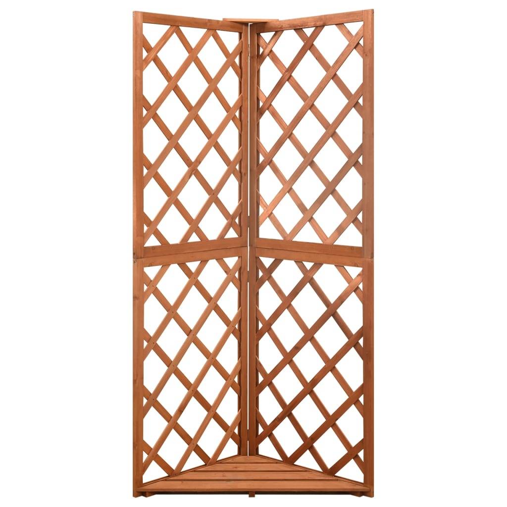 ComfortXL - Treillis d'Angle Bois Sapin Massif Support Mural pour Plantes Grimpantes Jardin 50x145 cm Brun - ComfortXL Outdoor Living - Image 2