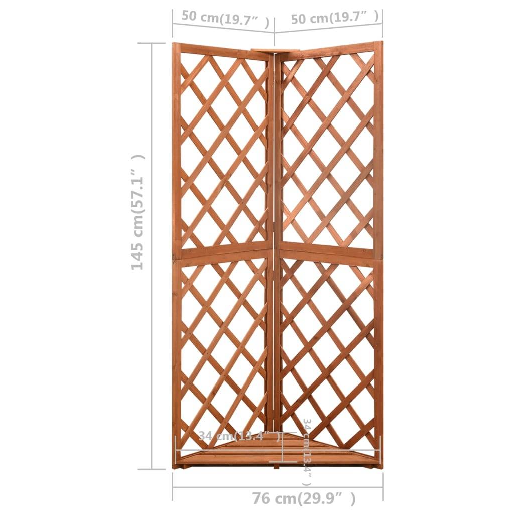 ComfortXL - Treillis d'Angle Bois Sapin Massif Support Mural pour Plantes Grimpantes Jardin 50x145 cm Brun - ComfortXL Outdoor Living - Image 7
