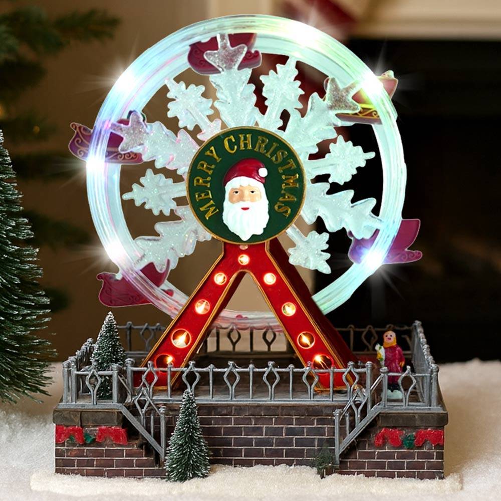 Village de Noël grande roue animée et lumineuse à piles - LA BOUTIQUE DE Noël - Image 4