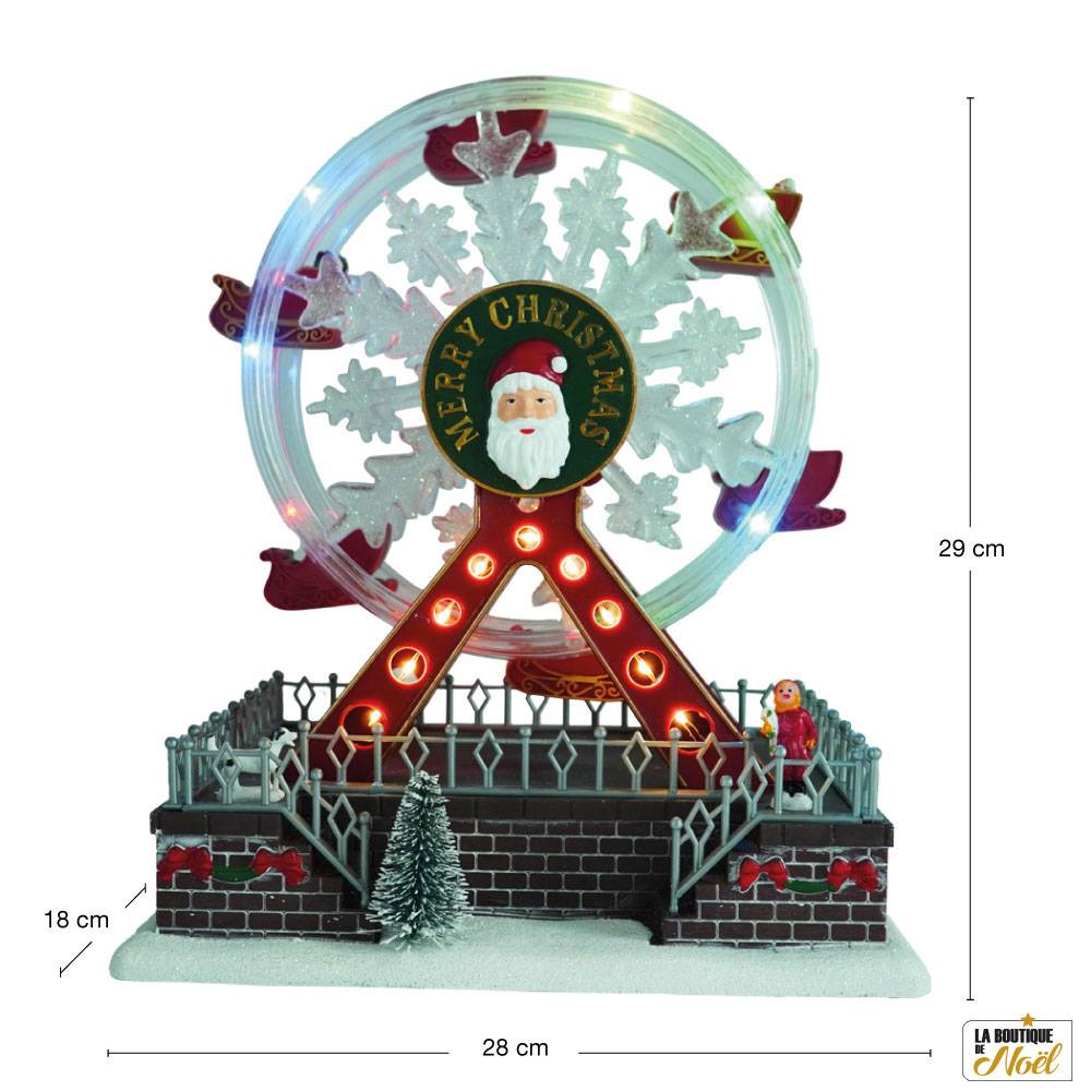 Village de Noël grande roue animée et lumineuse à piles - LA BOUTIQUE DE Noël - Image 3