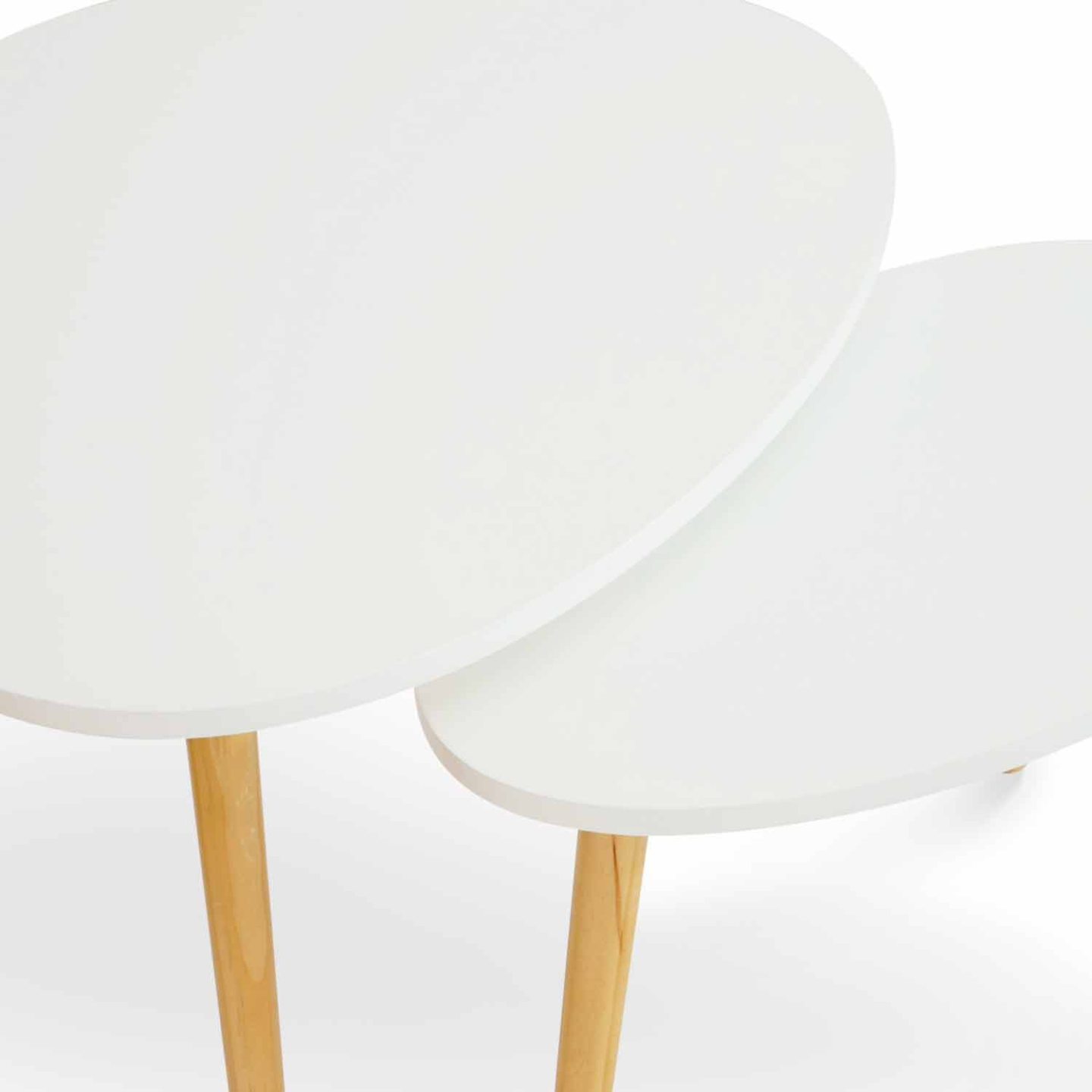 Lot de 2 tables basses gigognes GAIA laquées blanc scandinave - Image 5