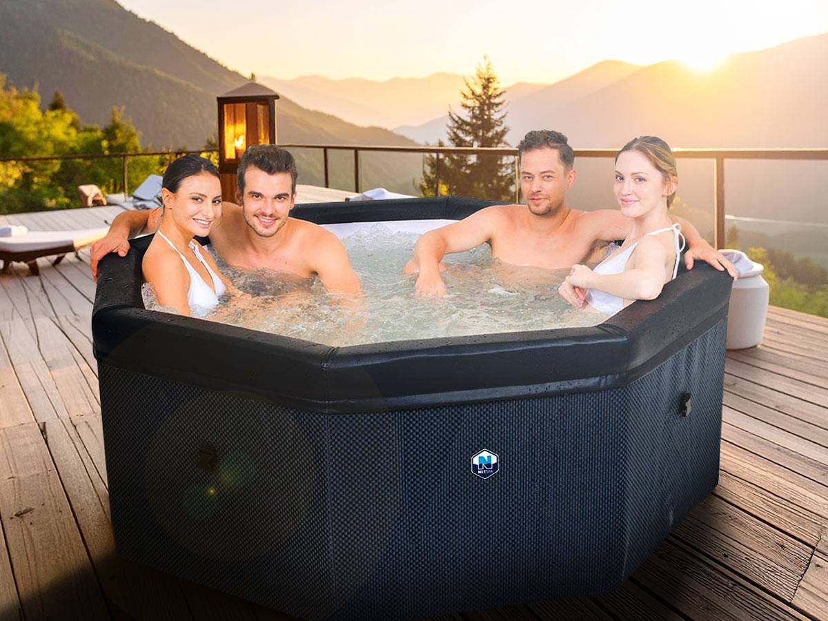 Netspa - Spa portable Netspa semi-rigide Octopus octogonal Bulles 4-6 places + 3 cartouches de filtration - Image 2