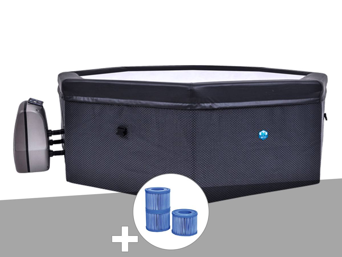 Netspa - Spa portable Netspa semi-rigide Octopus octogonal Bulles 4-6 places + 3 cartouches de filtration - Image 1