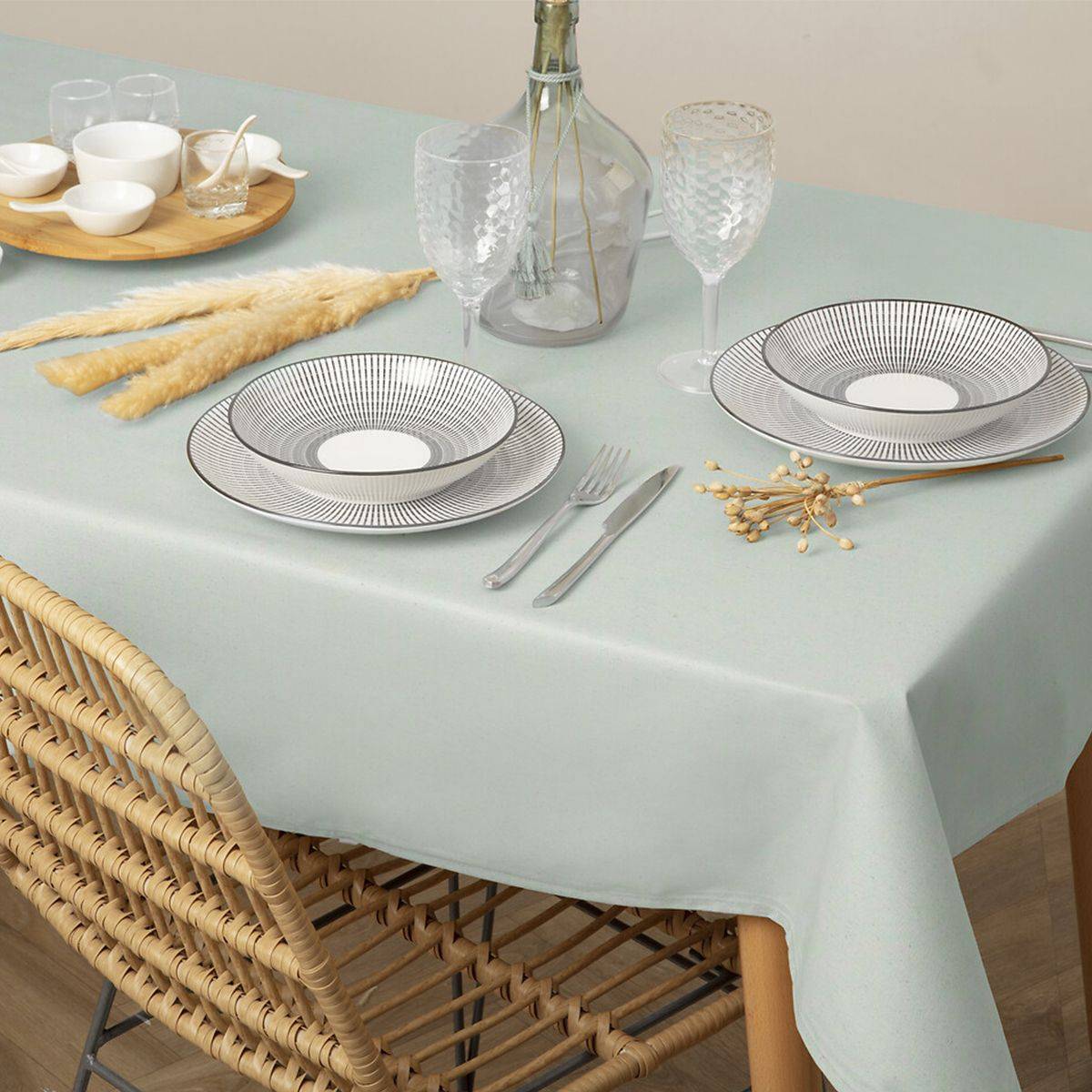 Nappe en polycoton Jaune Ocre 150 x 250 cm - Image 3