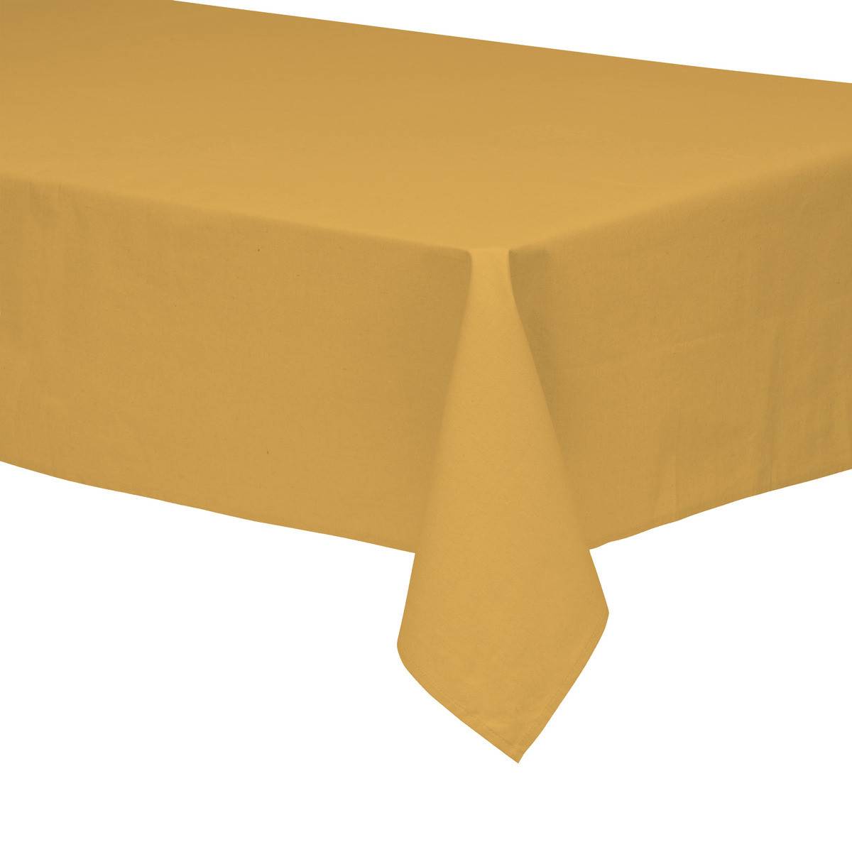 Nappe en polycoton Jaune Ocre 150 x 250 cm - Image 1