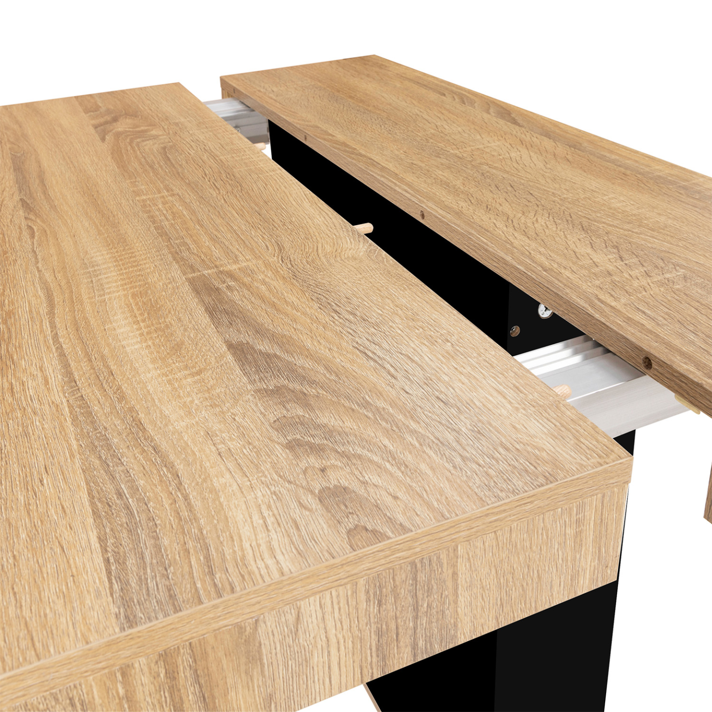 Table console extensible EDEN 10 personnes 235 cm bois et noir - Image 7