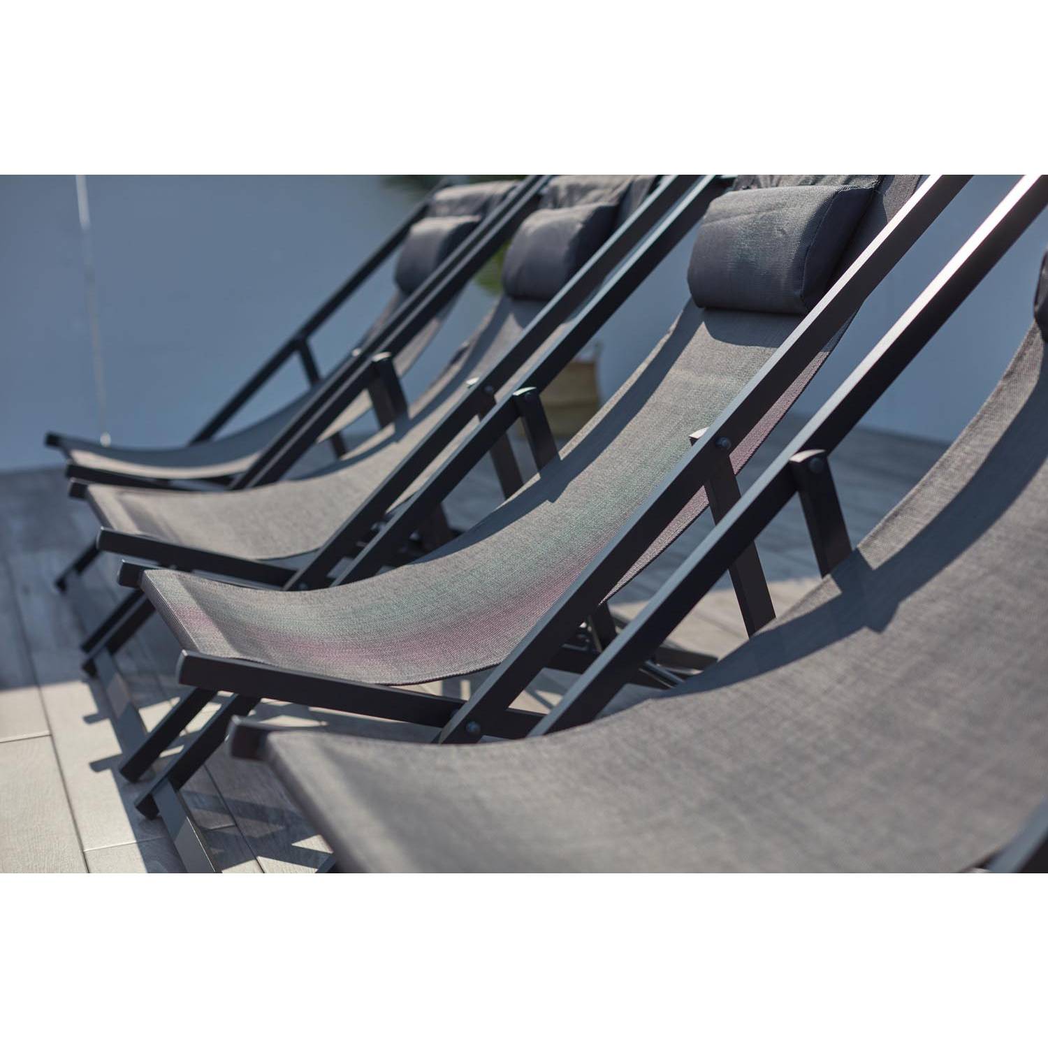 Concept Usine - Lot de 4 transats alu gris TEVATA - Image 7