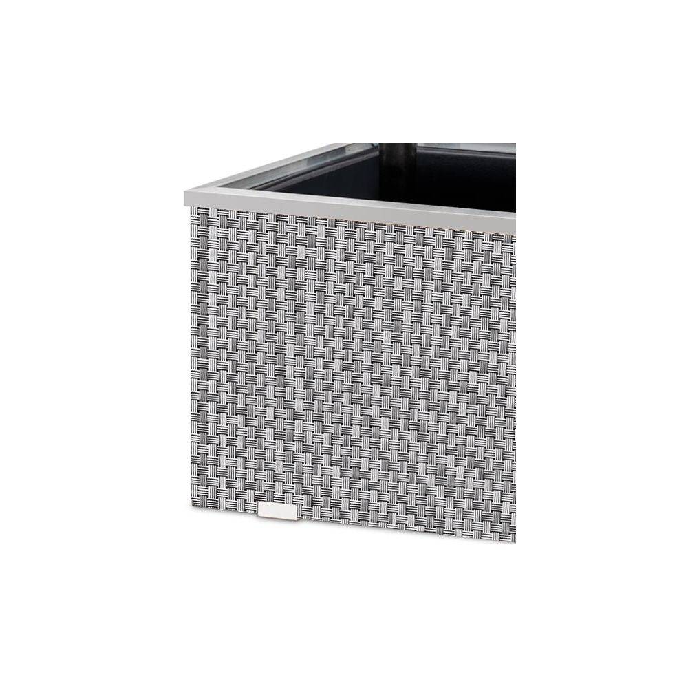 Rattan Art - Jardinière en résine tressée avec réserve d'eau et cadre en aluminium 95 x 39 x 43 cm Zebra - Image 4