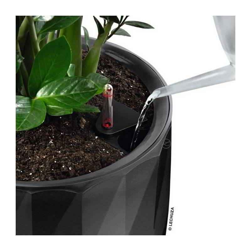 Lechuza - Pot De Fleur Lechuza Diamante Premium - Kit Complet, Anthracite Métallisé - Image 4