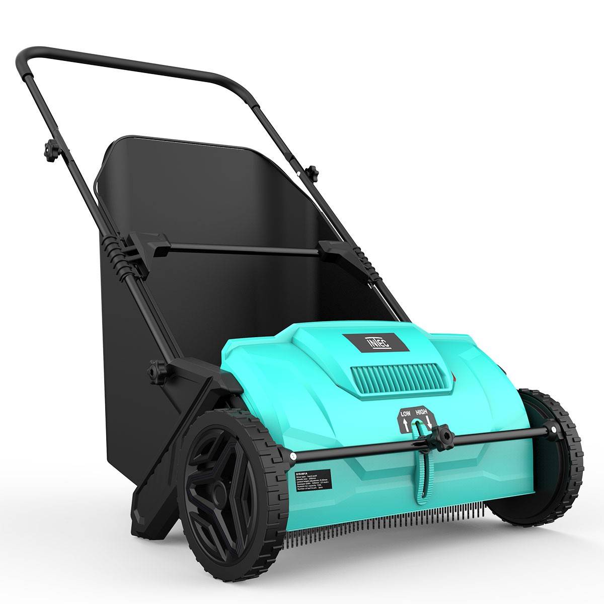 Intec - Balayeuse à gazon Ramasse feuilles Brosse rotative renforcées Larg 53cm reglable Grand Bac 100L INTEC - Image 1