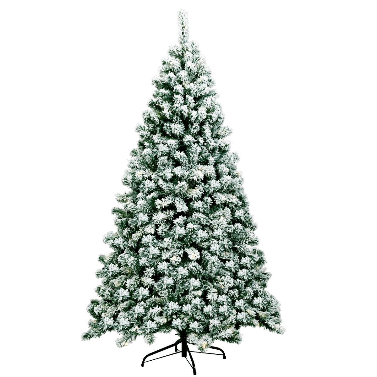 Sapin de Noël - Arbre de Noël Artificiel 180 cm Sapin Enneigé avec 250 Lumières LED 928 Rameaux et Support Métallique Pliable - Image 4