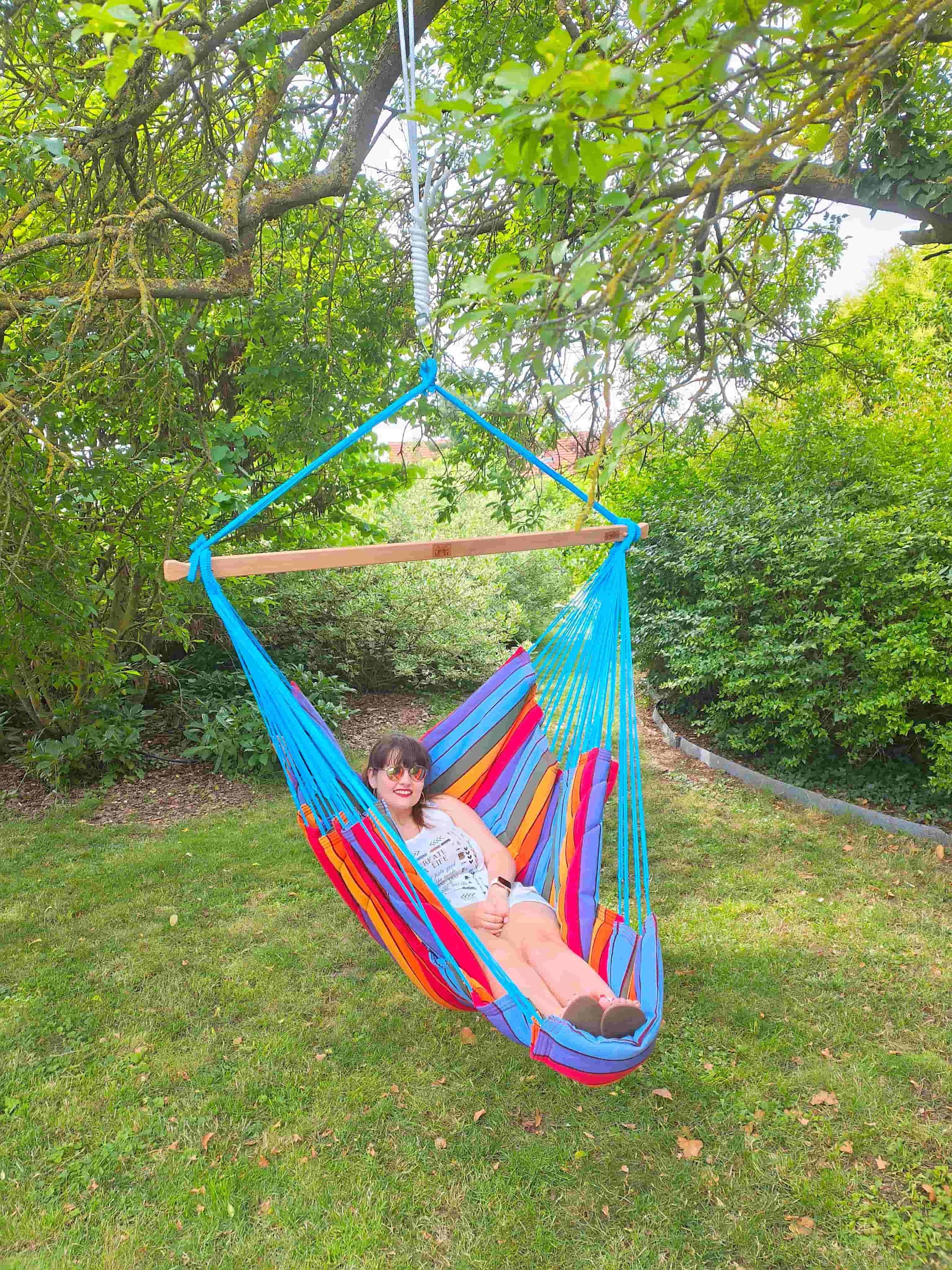 Jobek - Chaise Hamac KONFORT 225x130 cm en Polypropylène molletonnée Multicolore certifié FSC 100% JOBEK - Image 6