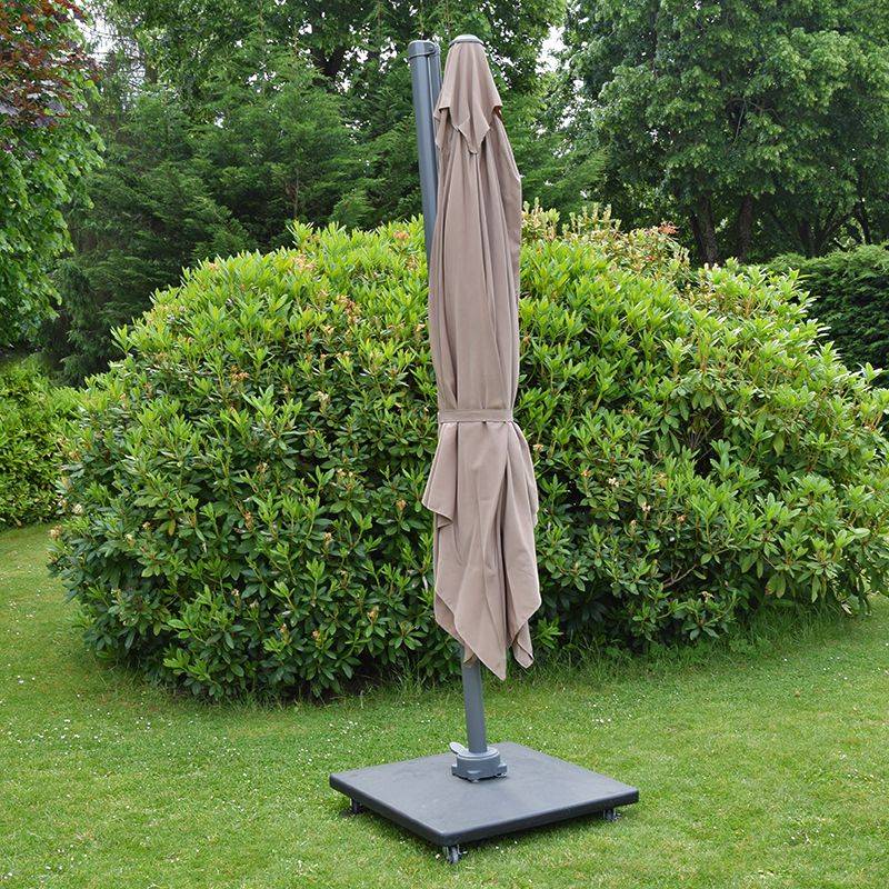 Parasol déporté taupe 3x3 m Celestia - Gecko Jardin - Image 5