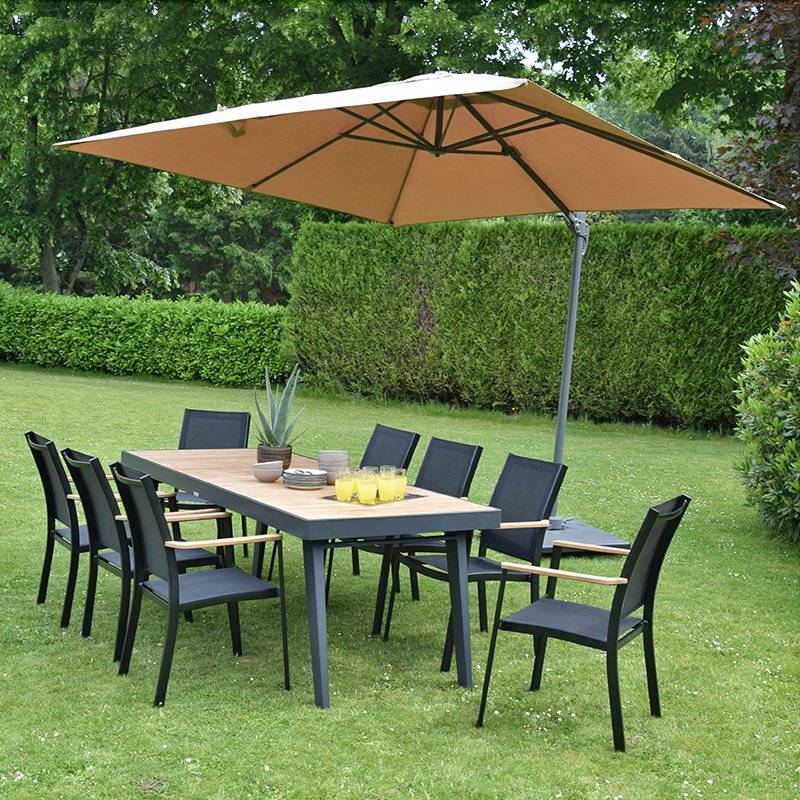 Parasol déporté taupe 3x3 m Celestia - Gecko Jardin - Image 1