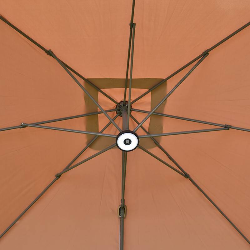 Parasol déporté taupe 3x3 m Celestia - Gecko Jardin - Image 7