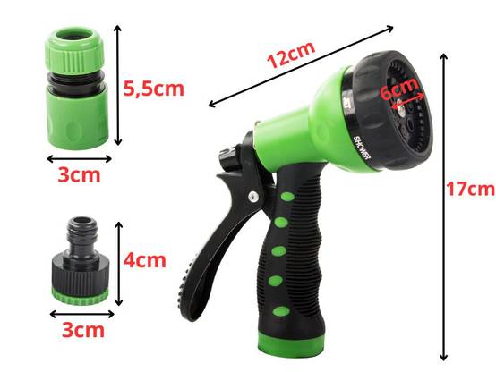 Tuyau d'arrosage en caoutchouc 1/2 pouce, 15 m, 3 couches + raccords et pistolet, kit DIVODV - Image 3