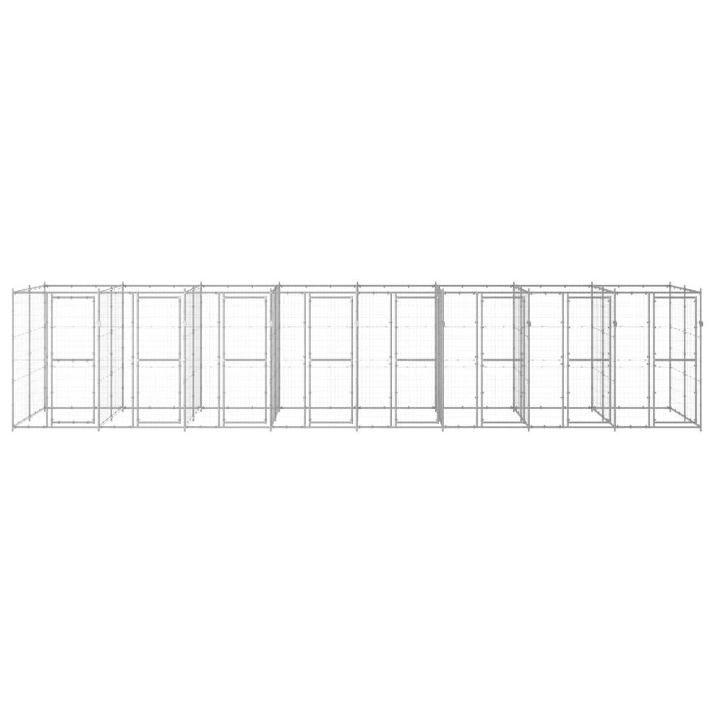 Helloshop26 - Chenil extérieur cage enclos parc animaux chien extérieur acier galvanisé 19,36 m² - Image 3