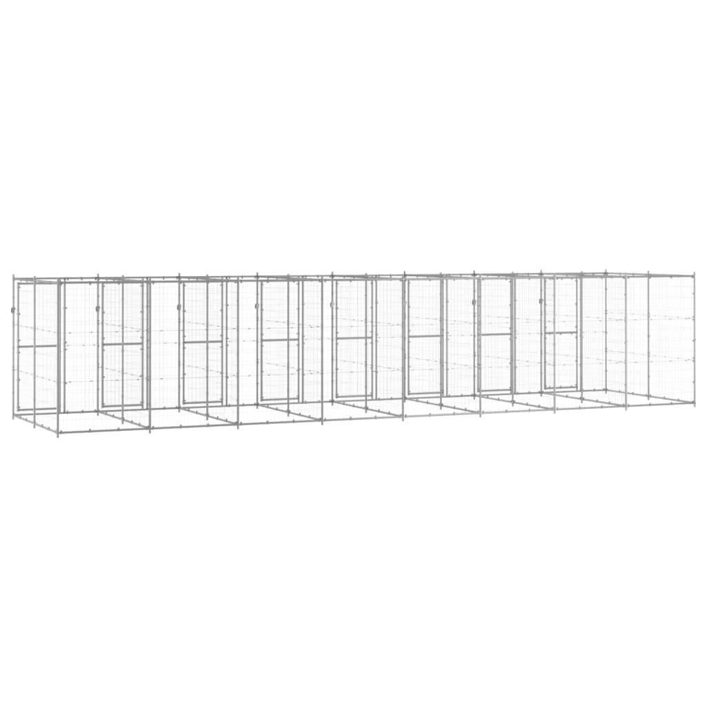 Helloshop26 - Chenil extérieur cage enclos parc animaux chien extérieur acier galvanisé 19,36 m² - Image 5