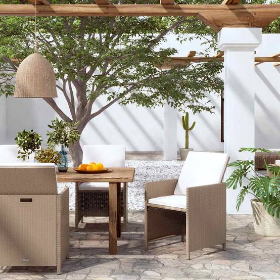 ComfortXL - Lot de 4 Fauteuils de Salon de Jardin en Résine Tressée avec Coussins Confortables Beige – ComfortXL Outdoor Living - Image 1