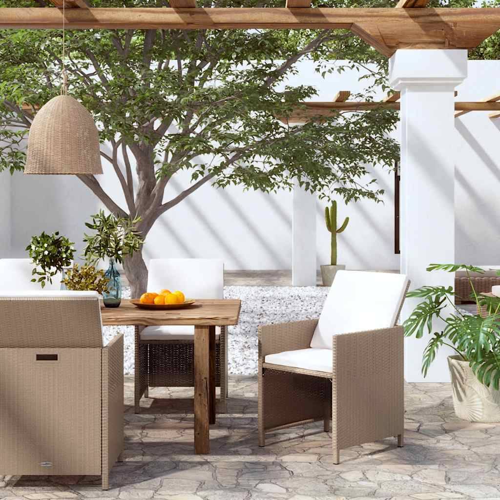 ComfortXL - Lot de 4 Fauteuils de Salon de Jardin en Résine Tressée avec Coussins Confortables Beige – ComfortXL Outdoor Living - Image 1