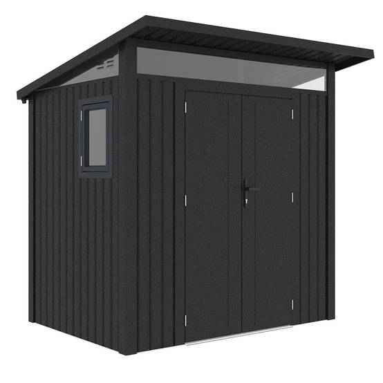 Abri de jardin moderne 3m2 Gris Anthracite monopente en acier galvanisé - Image 2