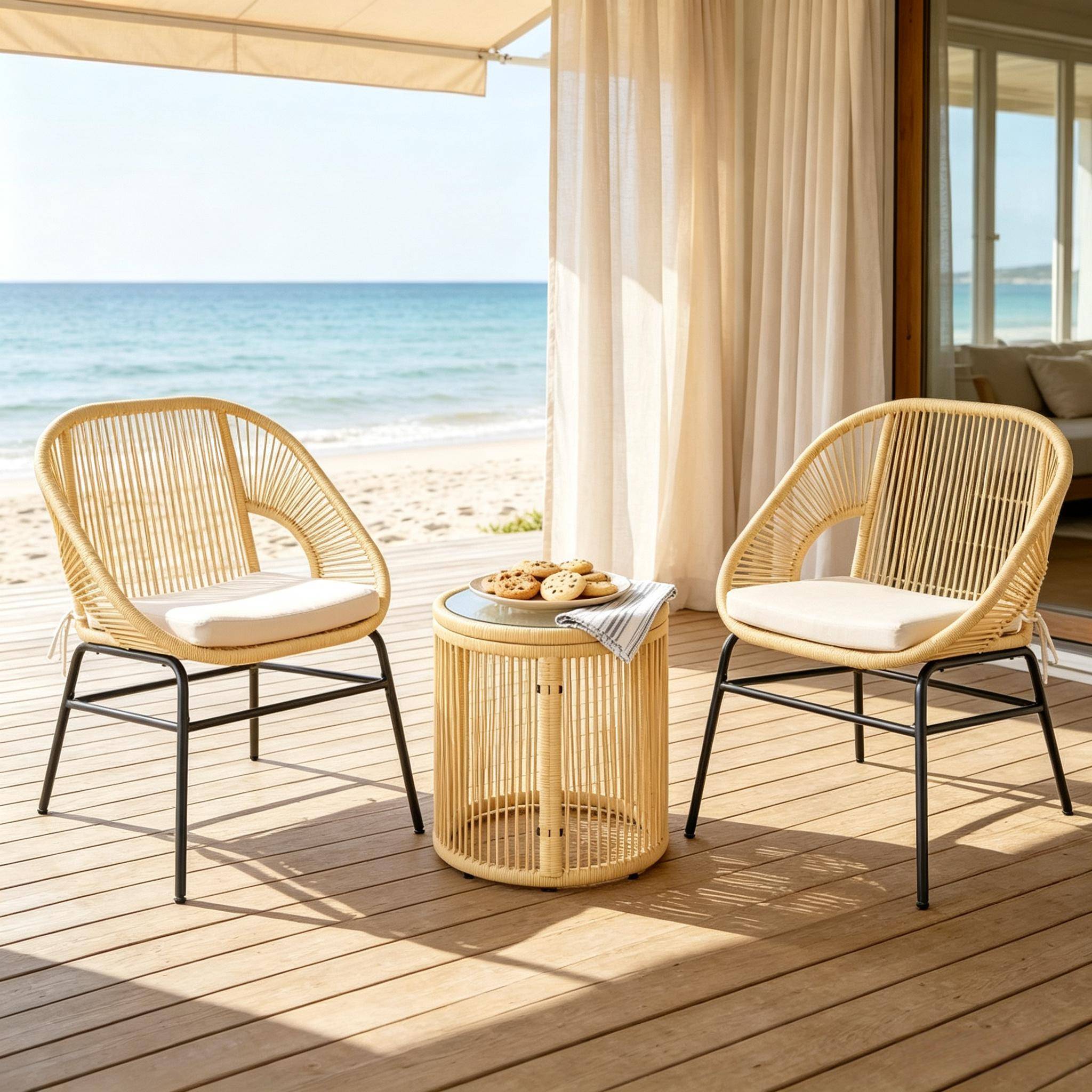 Set beige 3 pièces – élégant, anti-UV, idéal pour l'apéro - Image 3