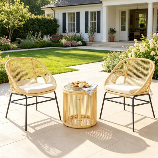 Set beige 3 pièces – élégant, anti-UV, idéal pour l'apéro - Image 4