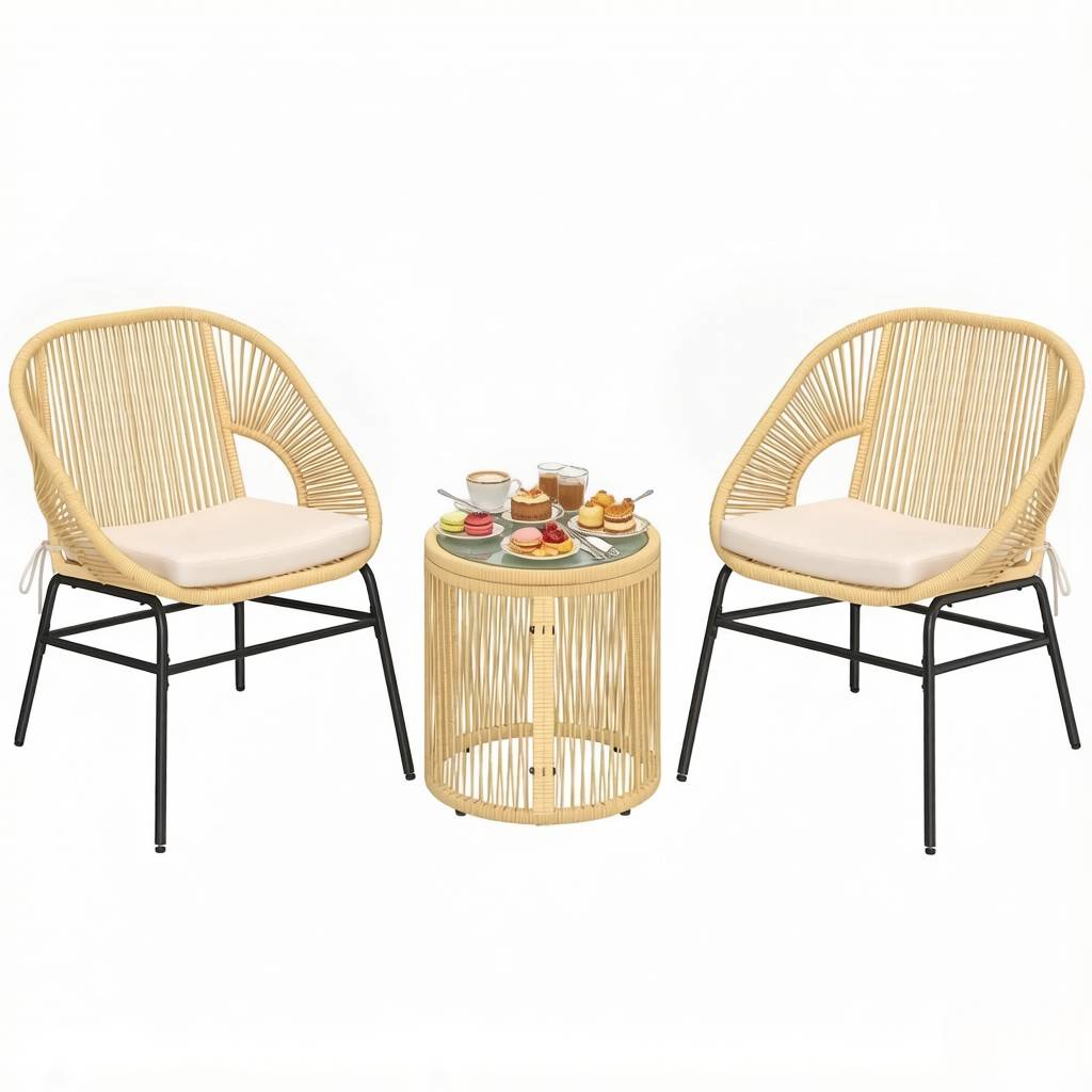 Set beige 3 pièces – élégant, anti-UV, idéal pour l'apéro - Image 1
