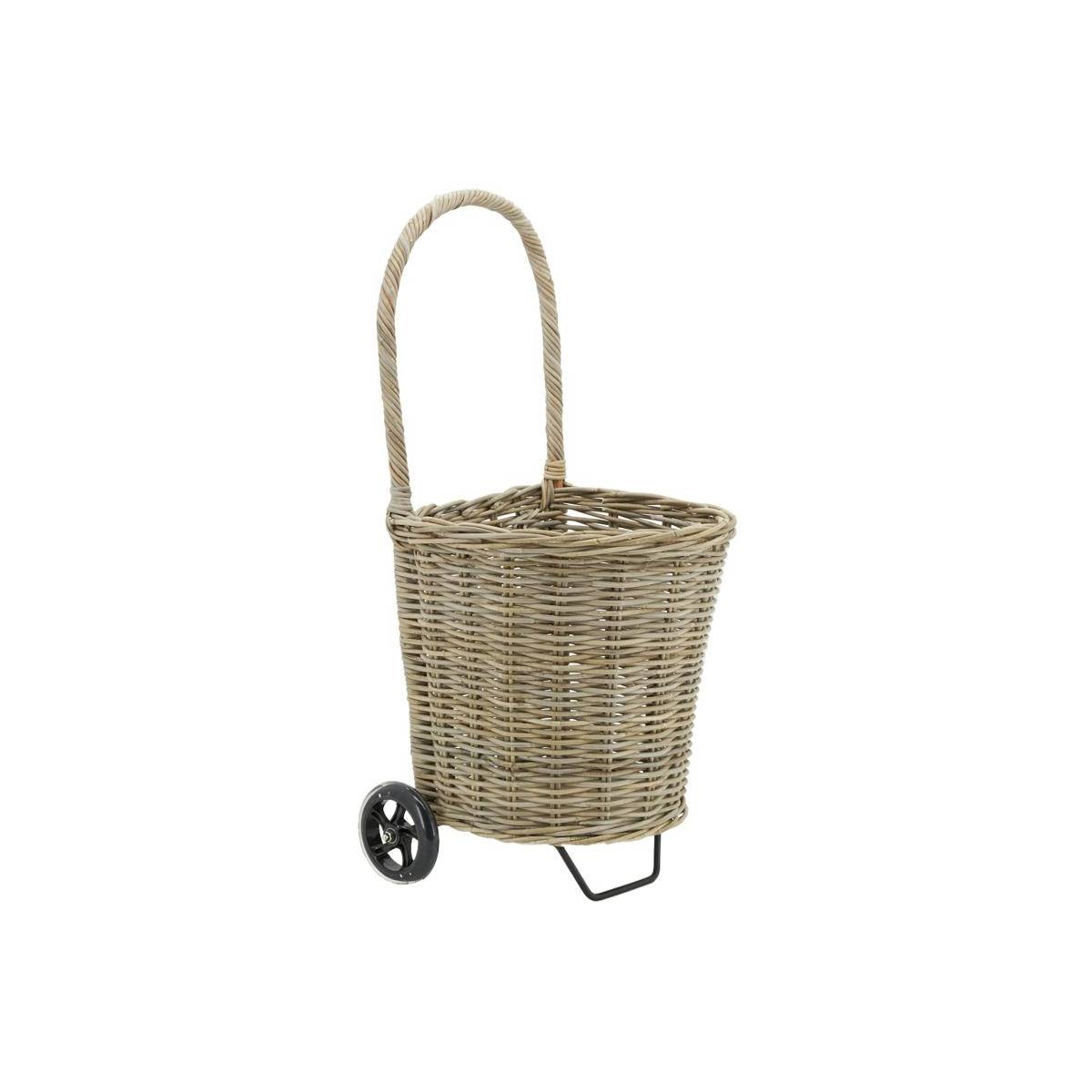Aubry Gaspard - Chariot à bûches en rotin gris Droit - Image 1
