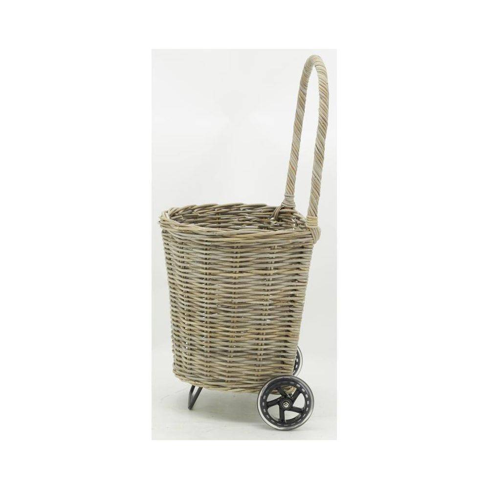 Aubry Gaspard - Chariot à bûches en rotin gris Droit - Image 3