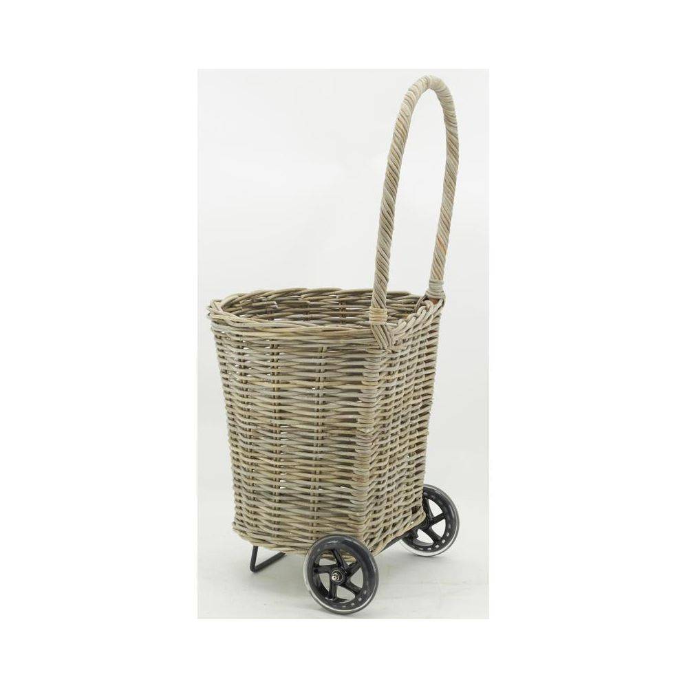 Aubry Gaspard - Chariot à bûches en rotin gris Droit - Image 2