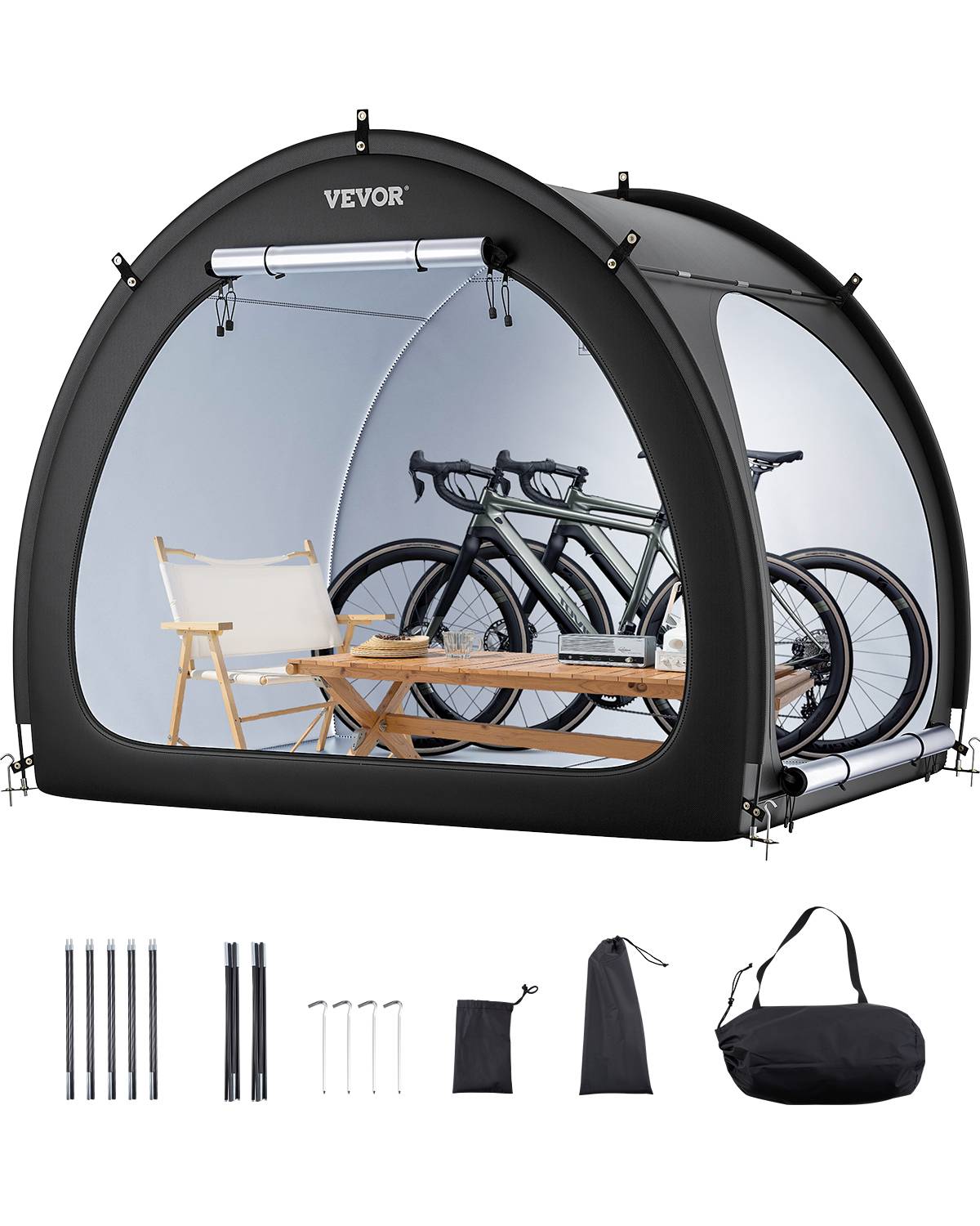 Vevor - VEVOR Abri vélo 4-5 vélos, tente rangement spacieuse, étanche, double porte. Oxford, extérieur. - Image 1