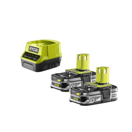 Ryobi - Lot de 2 batteries RYOBI 18V Lithium-ion One+ 2,5 Ah - 1 chargeur rapide - Image 1