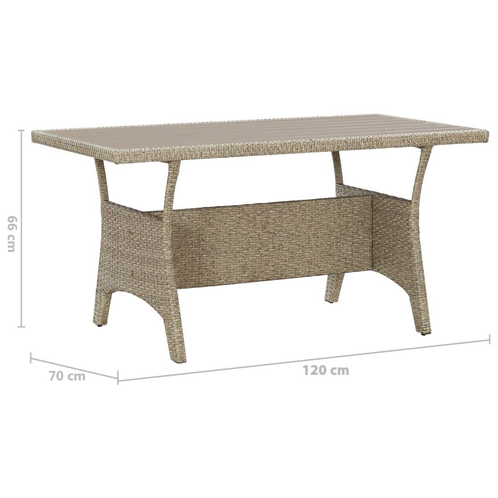 ComfortXL - Table de Repas de Jardin 120x70cm en Résine Tressée Grise, Structure Acier – ComfortXL Outdoor Living - Image 5