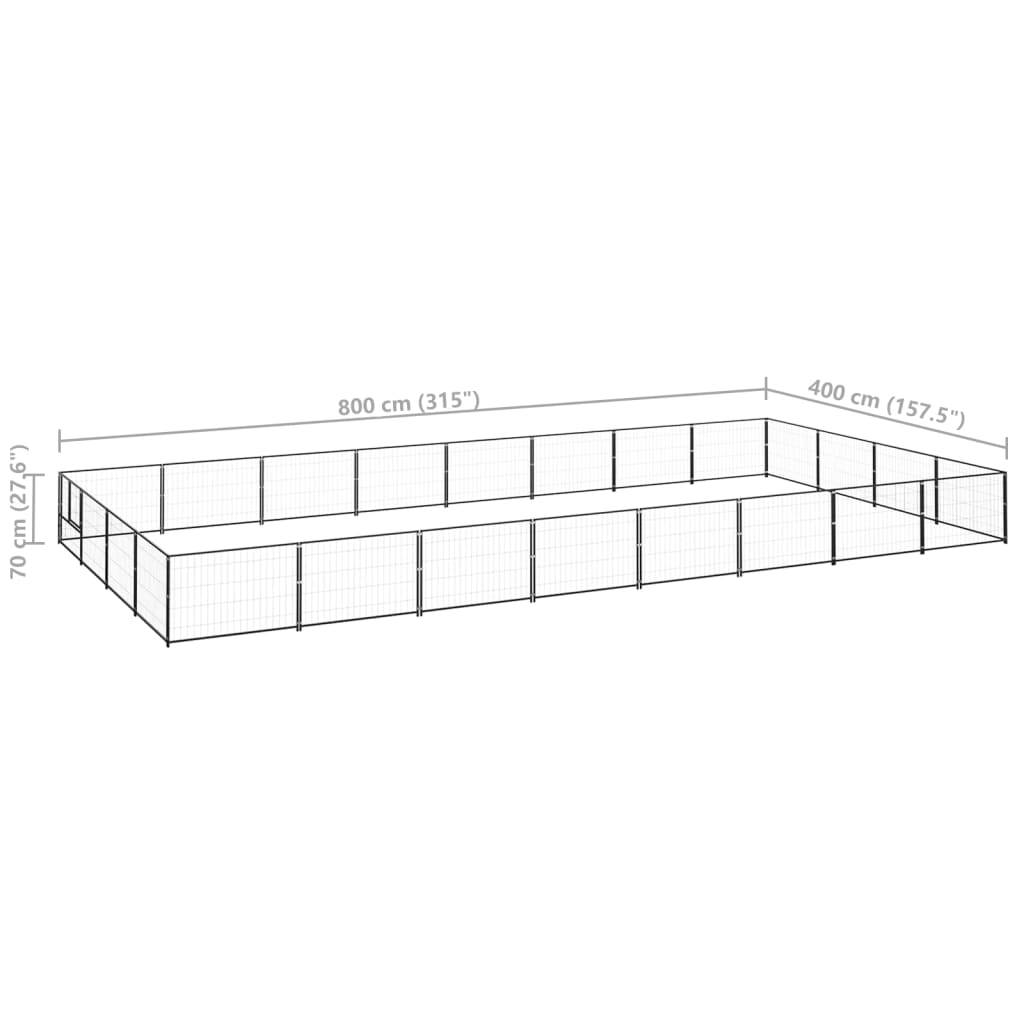 Vidaxl - Chenil Noir 32 m² Acier vidaXL 3082147 - Image 3