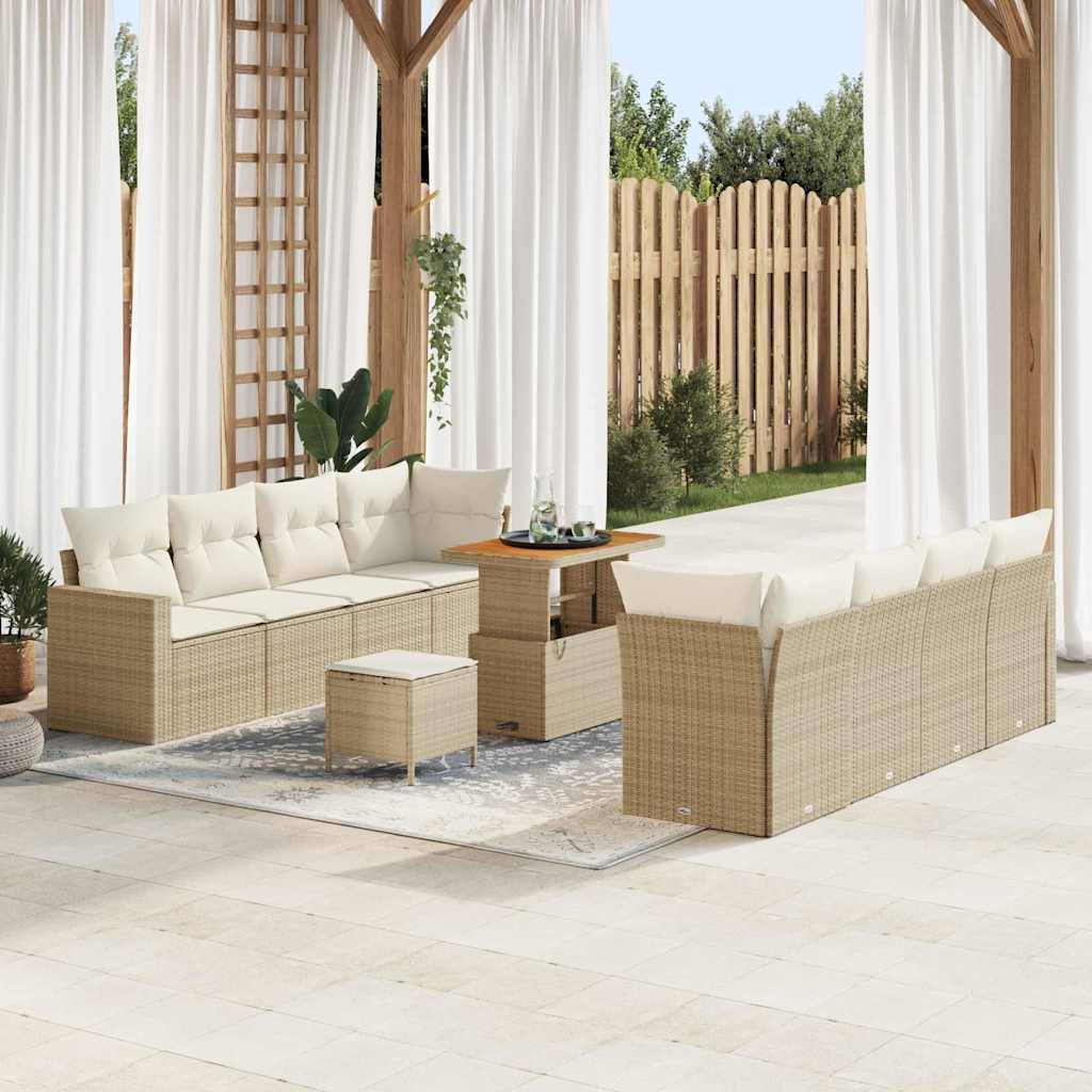 ComfortXL - Salon de Jardin Confort Rotin Synthétique 12 Pcs avec Coffre Rangement et Table Beige Crème – ComfortXL Outdoor Living