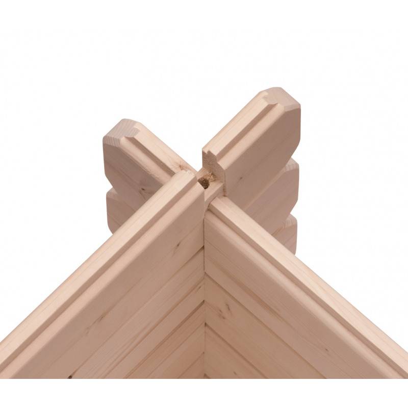 Abri de jardin bois épicéa 8,82m² avec appentis 400x261cm double porte vitrée Karibu Bastrup 5 naturel - Image 7