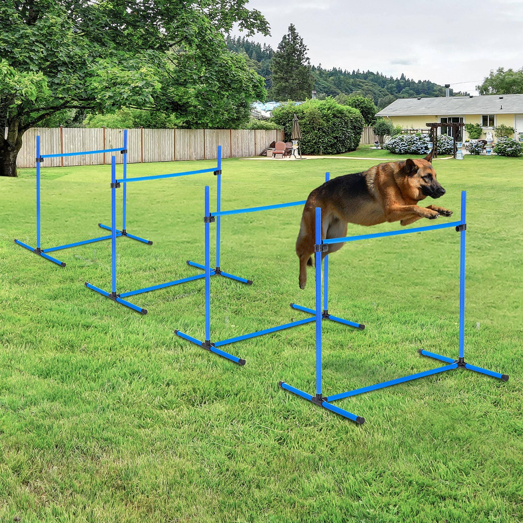 Obstacles d'agilité pour chien plastiques bleu 99 x 65 x 94 cm - PANGIVO - Image 3