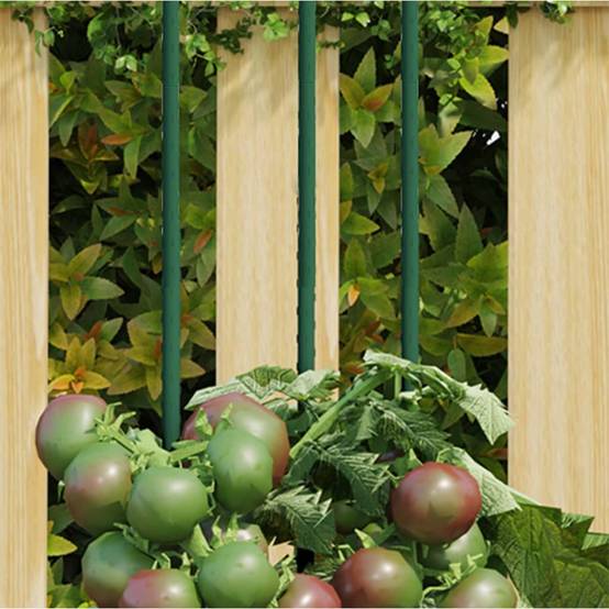 30 pcs Piquets de Fixation - Piquets de sol pour plantes de jardin vert 180 cm acier MP629 - Image 2