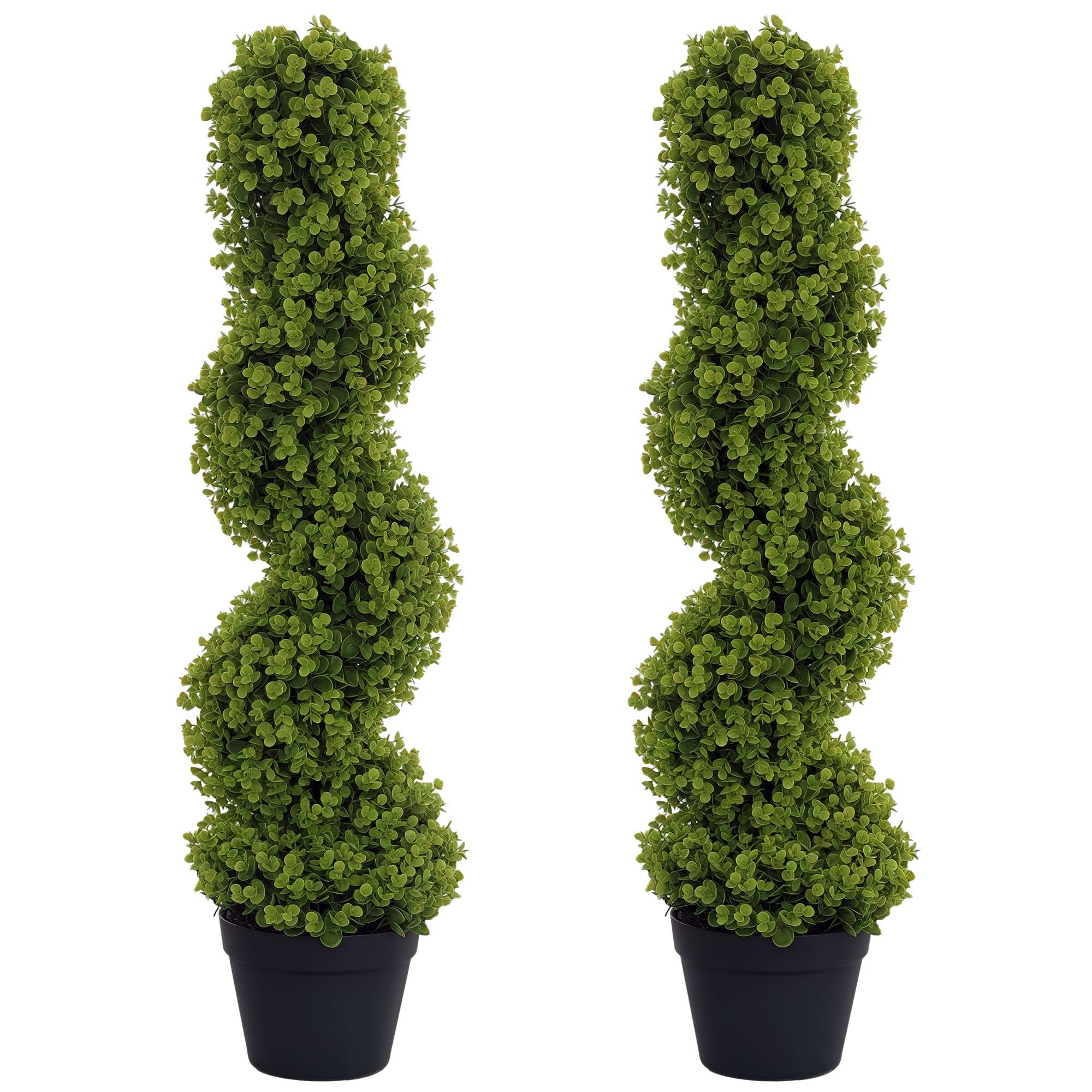 Sans Marque - Lot 2 plantes déco, plantes artificielles en pot, pour maison, int./ext., 90 cm, vert - Image 1