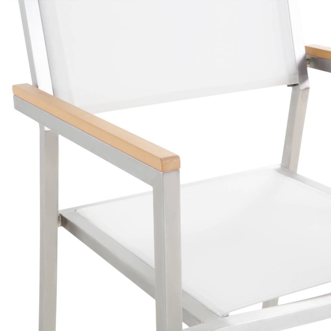 Beliani - Set de salle à manger, 4 Personnes Aluminium Blanc/beige MALETTO/GROSSETO - Beliani - Image 9
