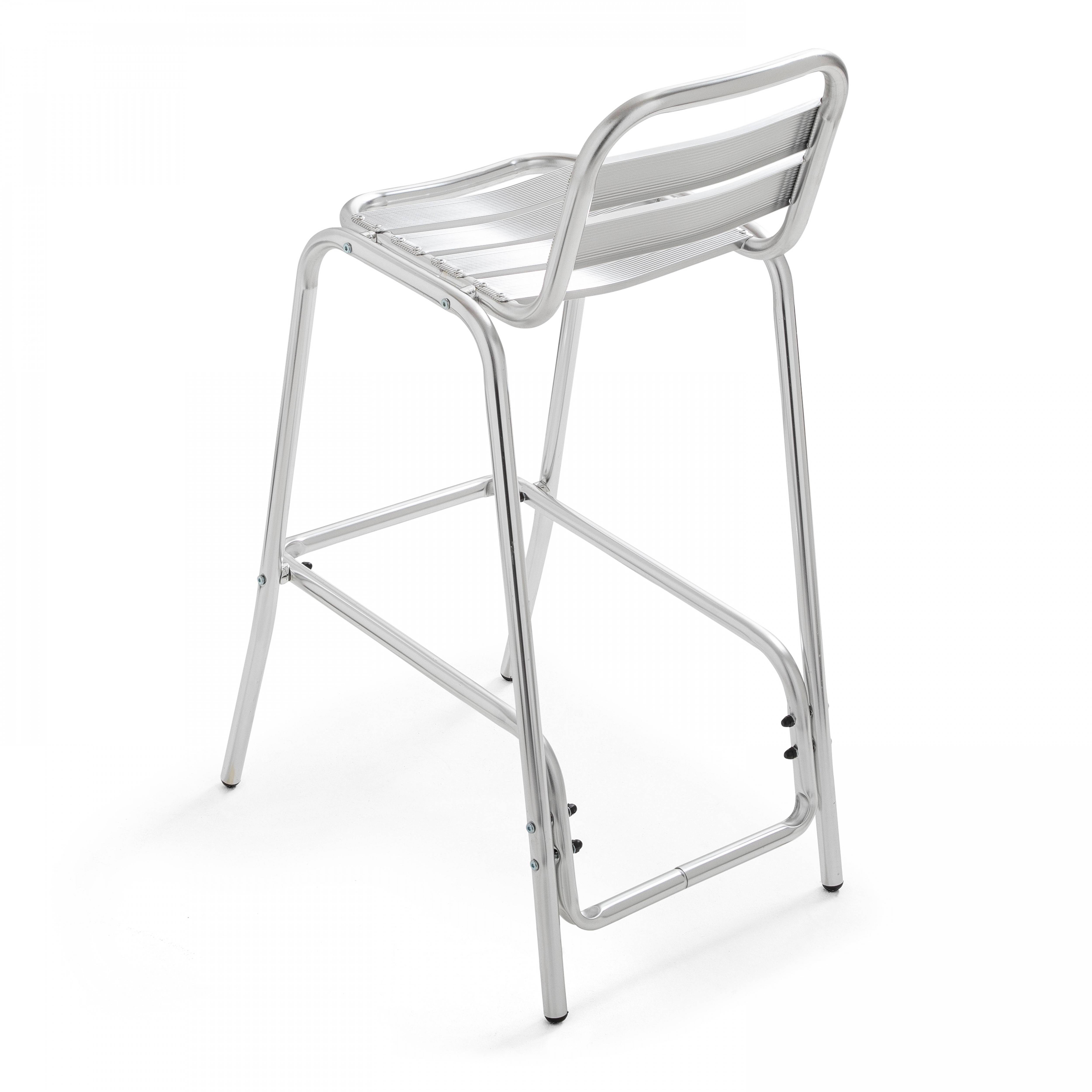 Oviala - Table de jardin mange-debout et 2 chaises aluminium gris Brixton - Oviala - Image 5